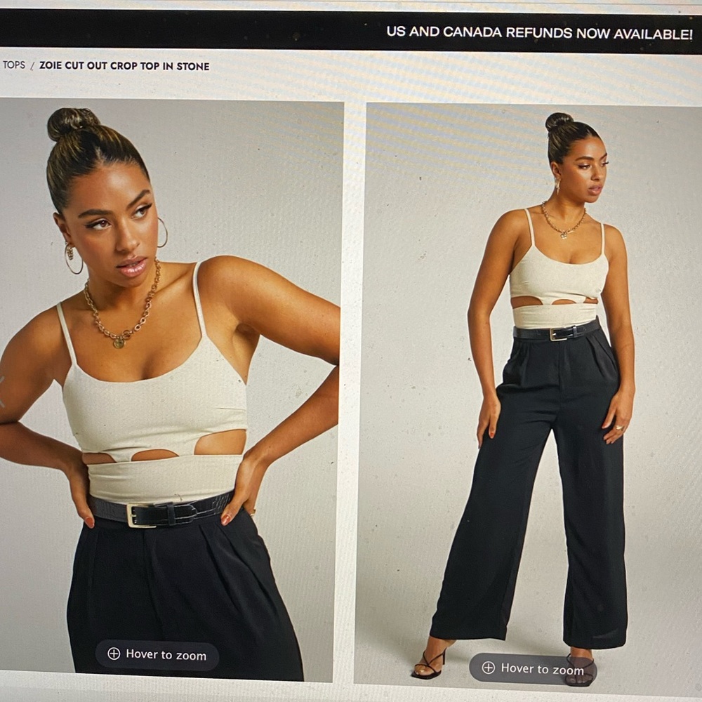 Showpo Zoie Out Crop Top in Stone